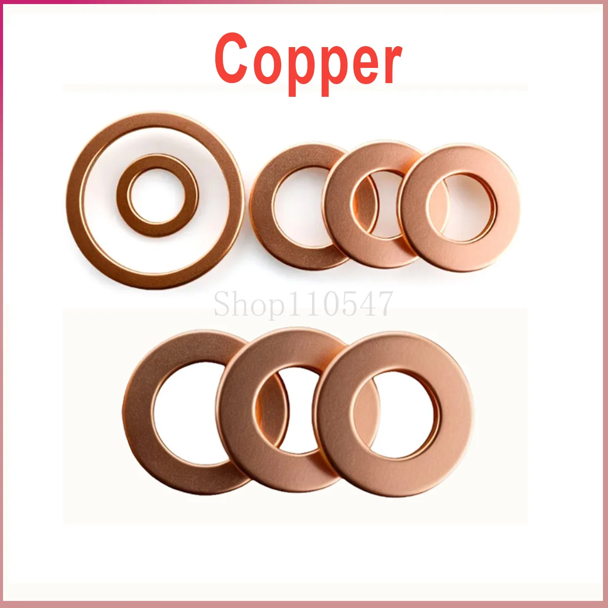 Boat Flat Solid Pure Copper Washer Crush Sealing O-Ring Seal Spacers Gasket Washer DIN7603 M17M18M19M20M21M22M27M30M32M33M36~M50