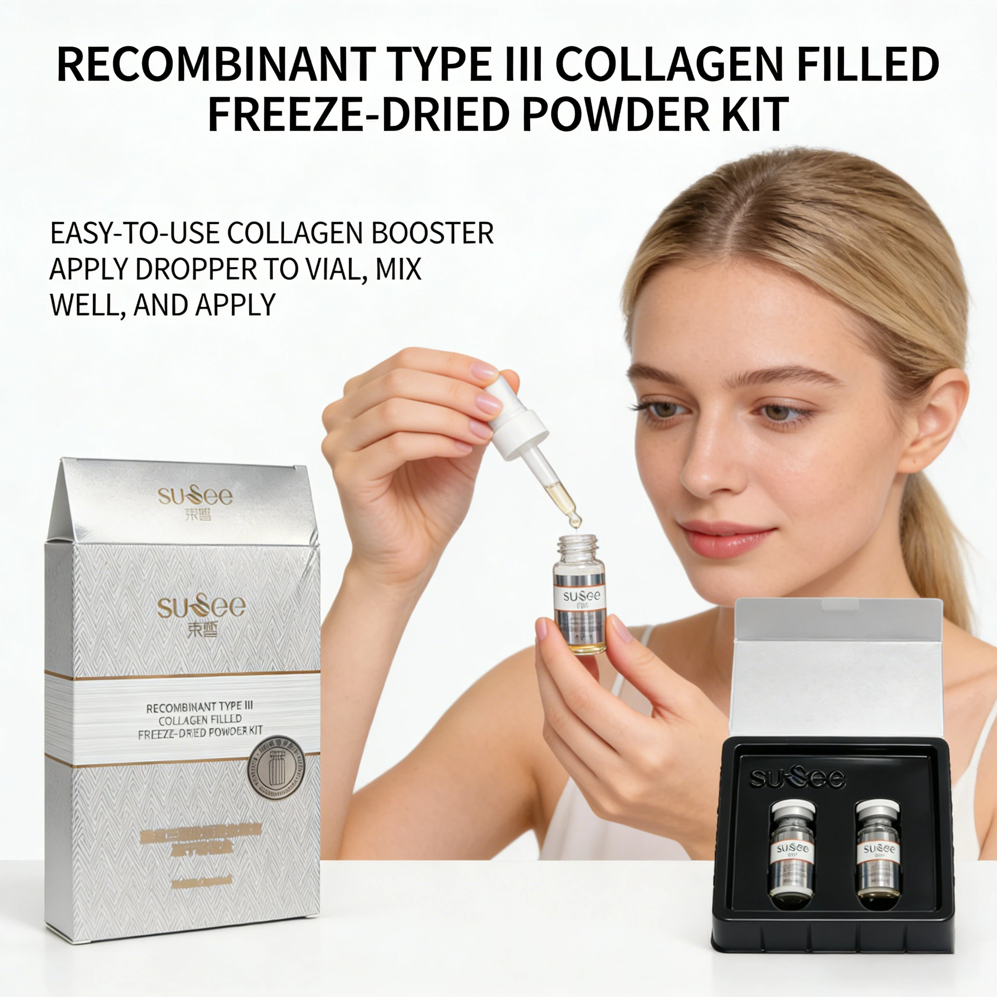 Recombinant III Collagen Lyophilized Powder Set Deep Hydrating Plumping Skin Filling Serum