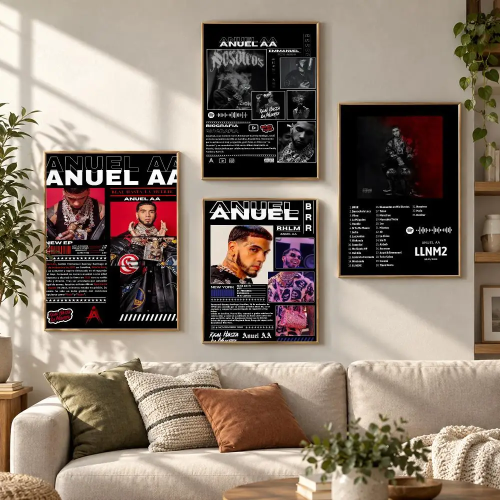 Anuel AA Latin Trap Singer Urban Music Album Vibes Poster Contemporary Wall Art Print for Bedroom & Living Room, Unframed