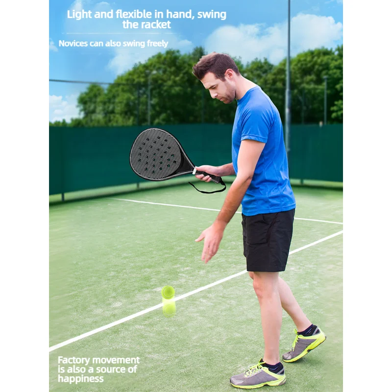 New Style Padel Racket, Cage Paddle Racquet, Imitation Carbon Fiber Surface With 38mm EVA Foam Core For Padel Training