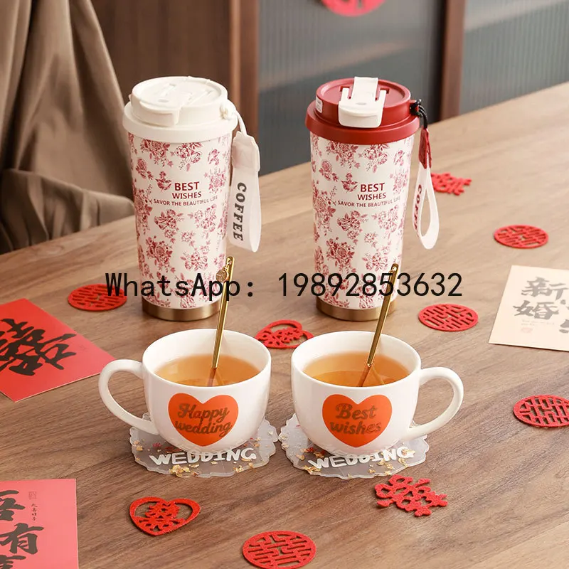 

4-9 wedding gift for the bride, sister, girlfriend, high-end practical thermos cup, coffee cup for wedding