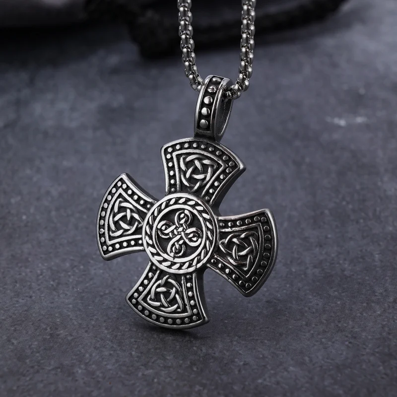 Copper electroplated with gold is a hot new item Celtic Cross Knot  Stainless steel pendant In-stock wholesale available, custom