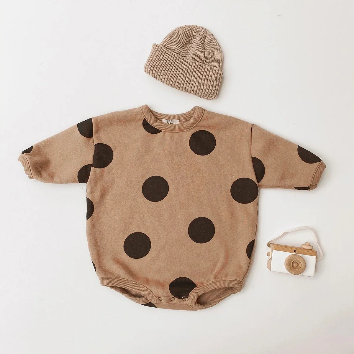 Ins Baby Girl Clothing Autumn Infant Baby Jumpsuit Polka Dot Long Sleeve Cotton Bubble Romper Toddler Infant Outfit Bodysuits view 4