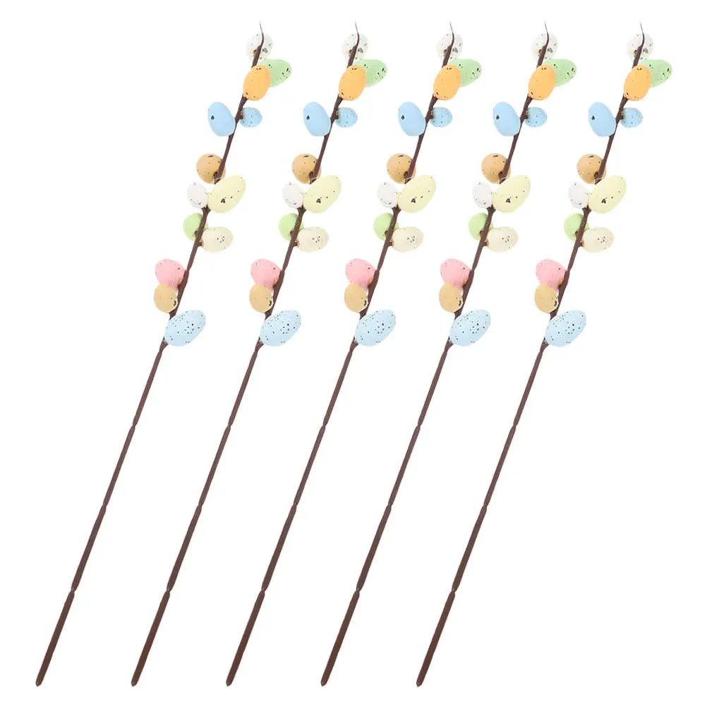 

5Pcs Artificial Easter Egg Branches Realistic Fake Picks for Vase Filling Decor Party Supplies Artificial Easter Twigs