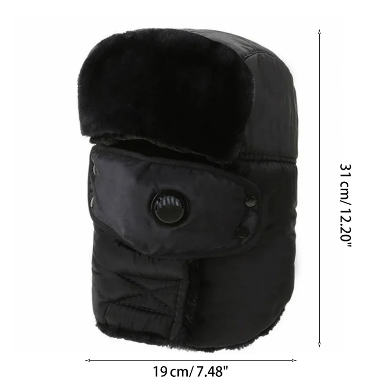 Electric Heating Hat Earflap Thermal Trapper Hat Thermostat Soft Plush Bomber Hat Heat Balaclava Heated Neck Wrap R7RF