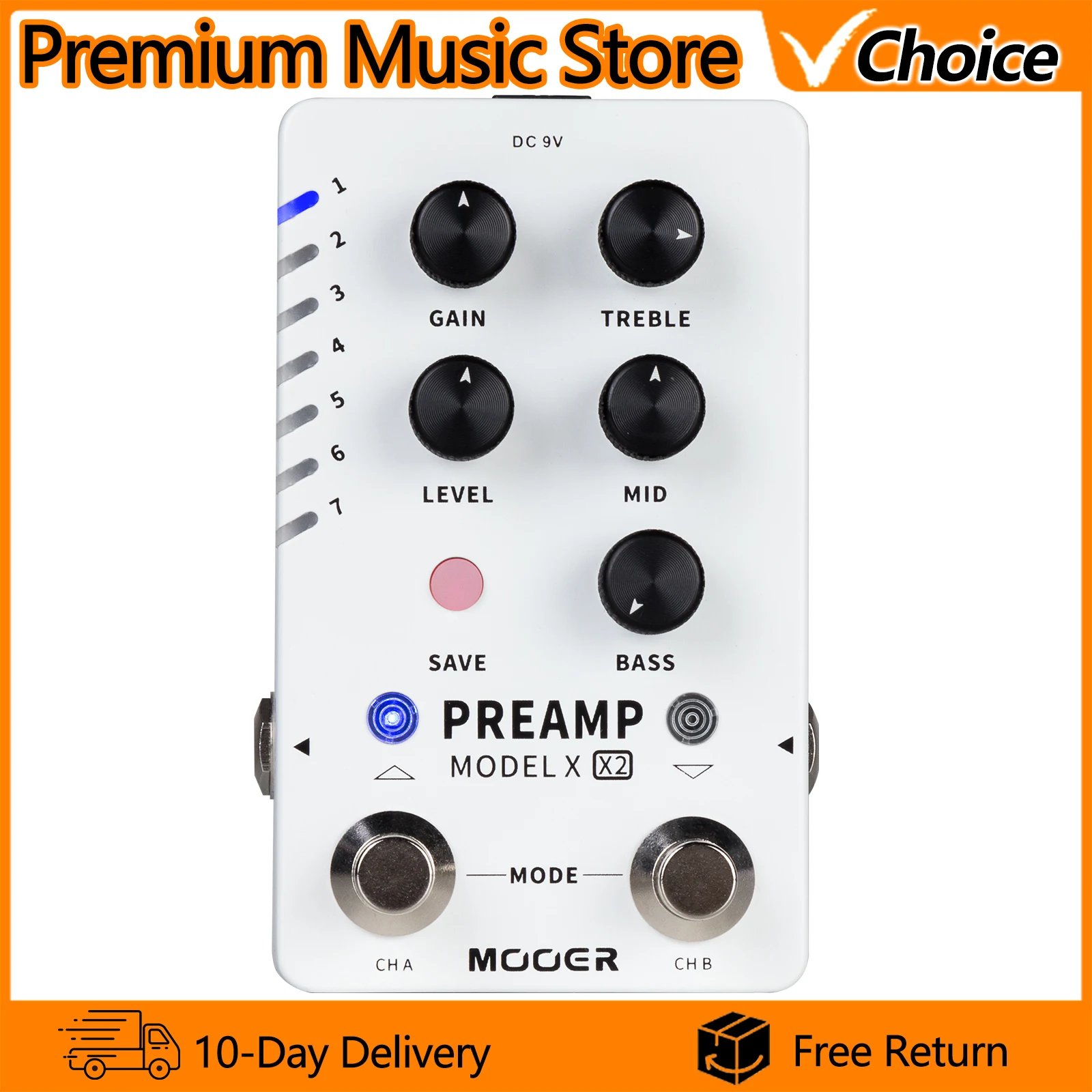 

Цифровая педаль-преамп MOOER PREAMP MODEL X X2 28 с 28 сменными эффектами и возможностью подключения внешнего динамика