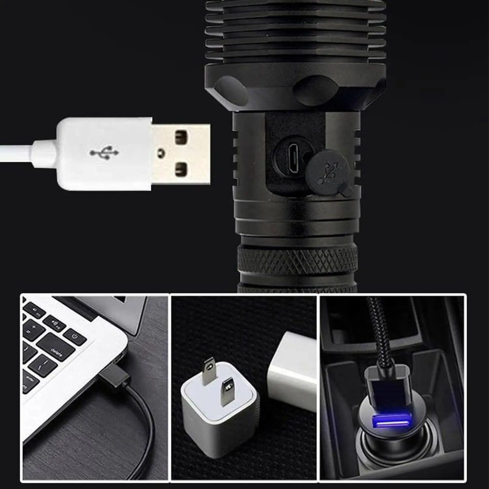 LED Flashlight Outdoor Portable Torch High Lumen Flashlight For Survival Hiking Backpacking Walking Running Night Fishing