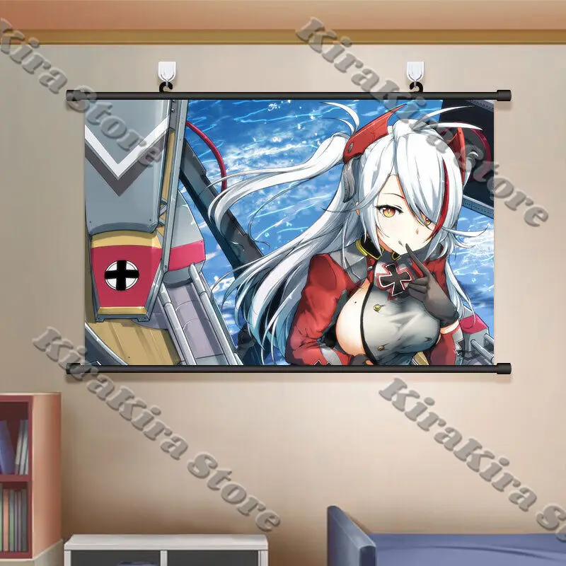 Azur Lane تأثيري ملصق ديكور جدار التمرير KMS Prinz Eugen أنيمي Playbill تزين خلفية الكرتون خلفية اللوحات الزخرفية