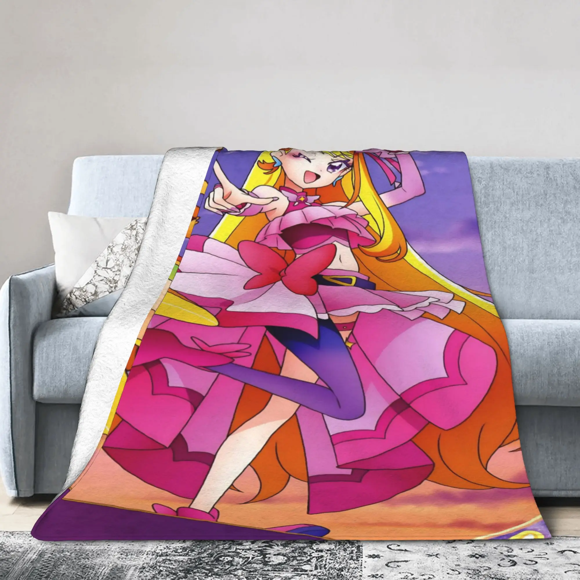 Comfortable Soaring Sky Pretty Cure Blanket Accessories Bedding Decorative  Blanket Throw Super Soft Flannel for Car