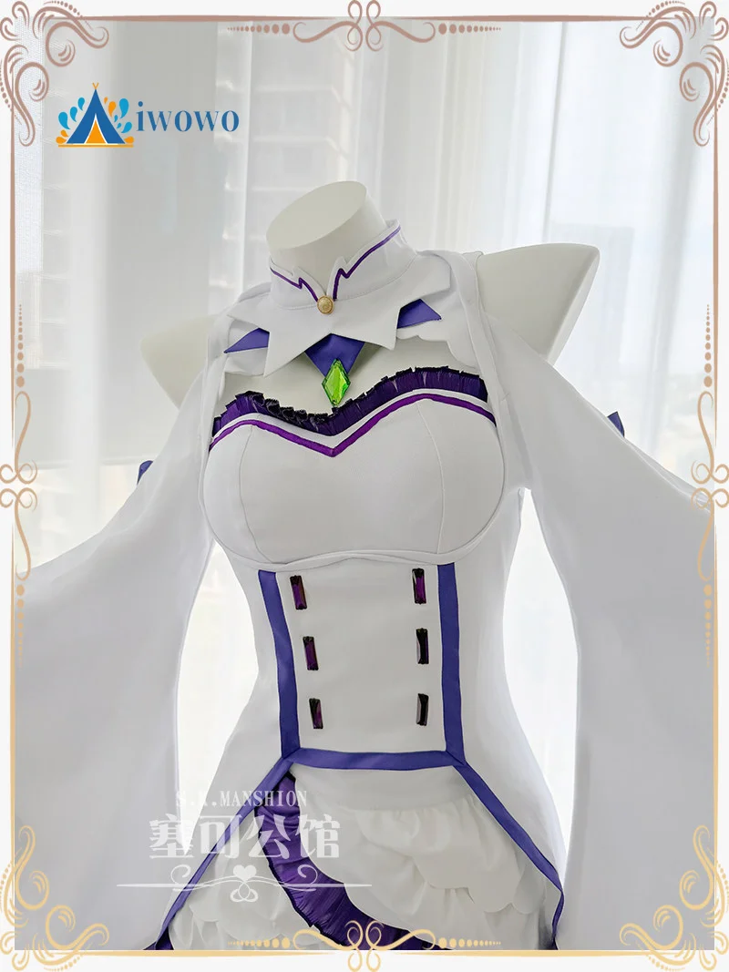 Fantasia de Cosplay da Emilia  - Anime Cosplay Maid avaliação e preço