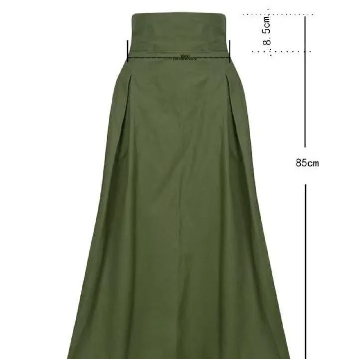 

High Waist Women's Midi Skirt A-Line Maxi Skirt with Big Flounce Waist Cinch Knot Casual Sle Summer New Arrivals