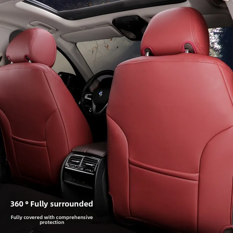 Custom Full Coverage Car Seat Cushion All-Season Universal Genuine Leather PVC Cover Breathable Rear Design for Tsla 3 Y S