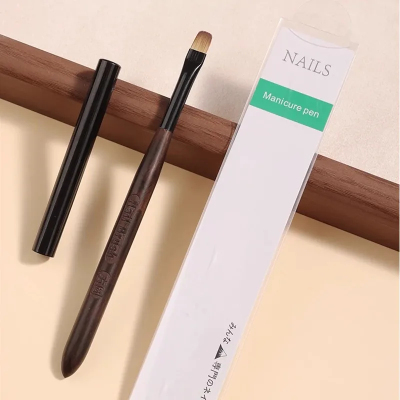 1PC Acryl Nagel Pinsel Stift für Pulver Maniküre Runde Holz Griff Gel Builder Pinsel Werkzeuge – Detail 8