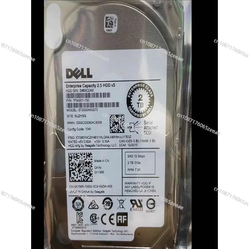 Suitable for Original Inspur ST2000NX0273/0433 2.5 2TB 7.2K SAS Server Hard Drive