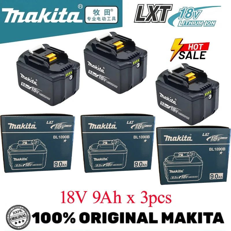 

Original Makita battery 18V 9.0Ah rechargeable battery, power tool BL1830 BL1840 BL1850 BL1860B for Makita 18V battery
