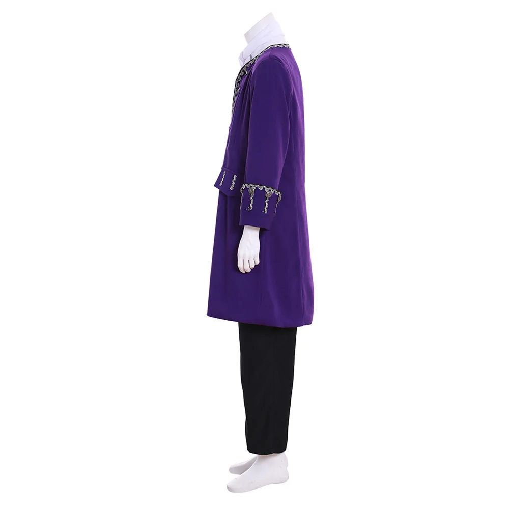 Pantaloni da cappotto viola uniforme da gentiluomo del XVIII secolo con gilet Giacca vittoriana medievale Cappotto da uomo Belle Gown