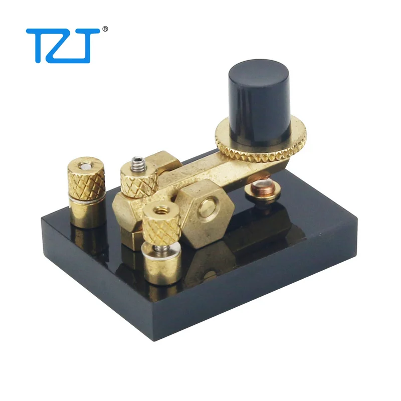 

TZT Lightweight Mini Brass CW Key Shortwave Manual Morse Code Key for Transmission/Decoration/Gifts