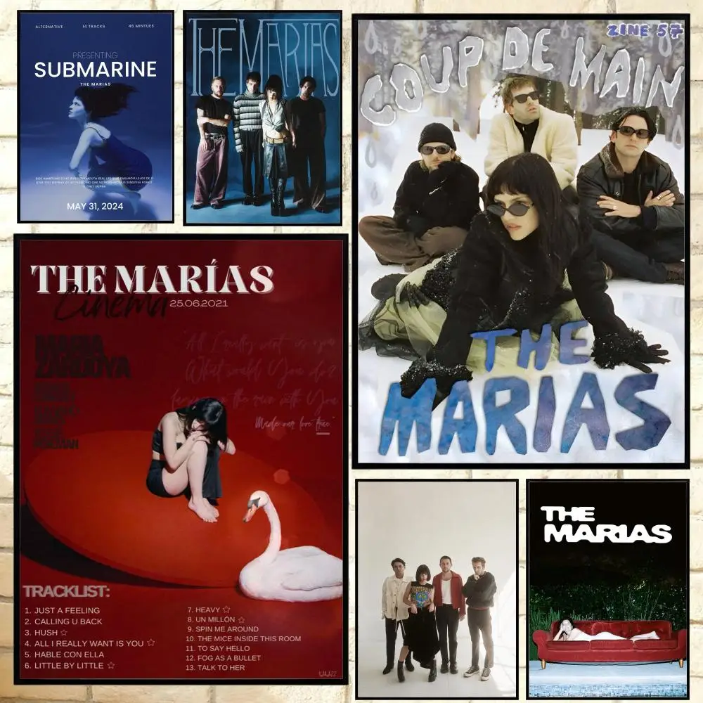 American Indie Pop Band The M-Marias Poster Versatile HD Waterproof Wall Art Self-Adhesive Decor for Any Space Ideal Gift