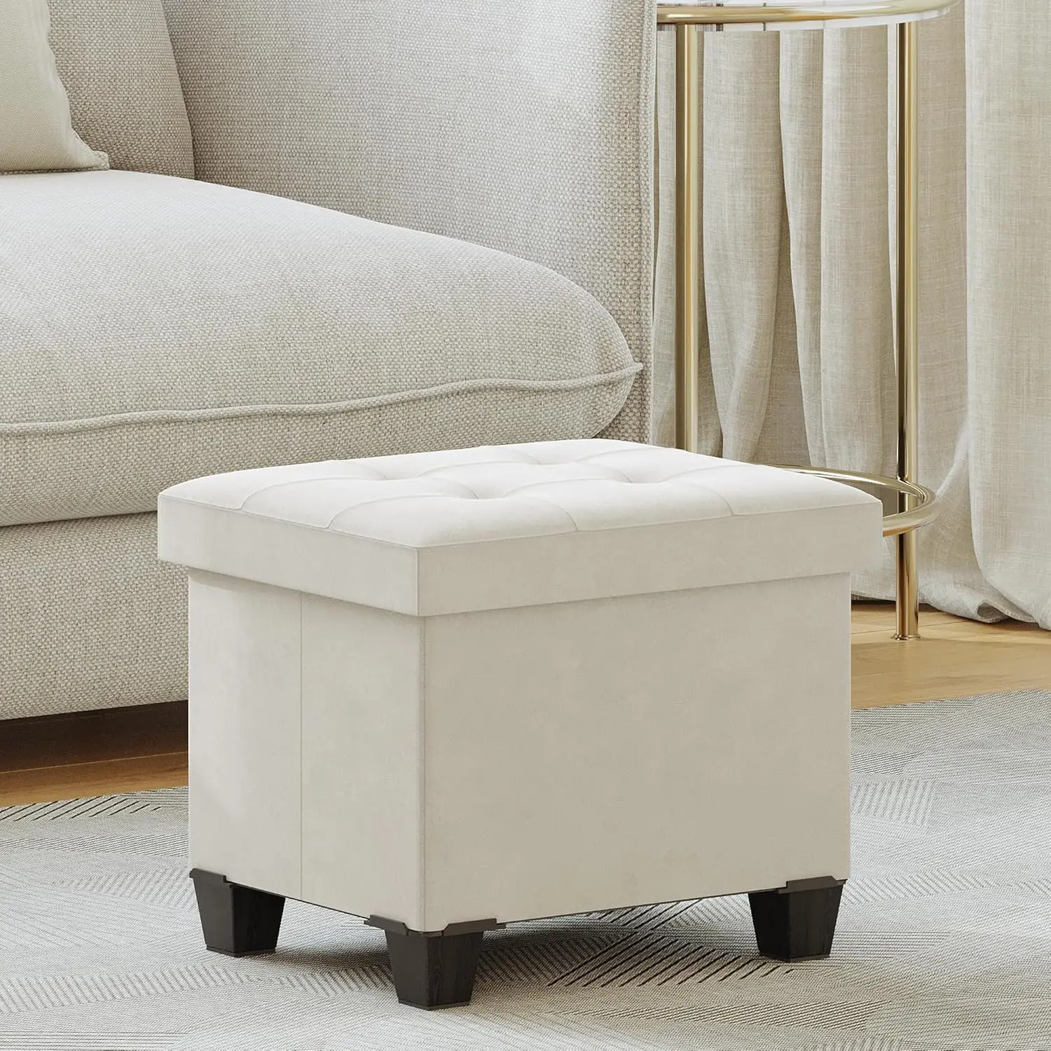 

Storage Ottoman, Foldable Ottoman Foot Rest, Foot Stool, Bench With Storage, 660 Lb Load Acity, For Living Room, Bedroom, Dorm,