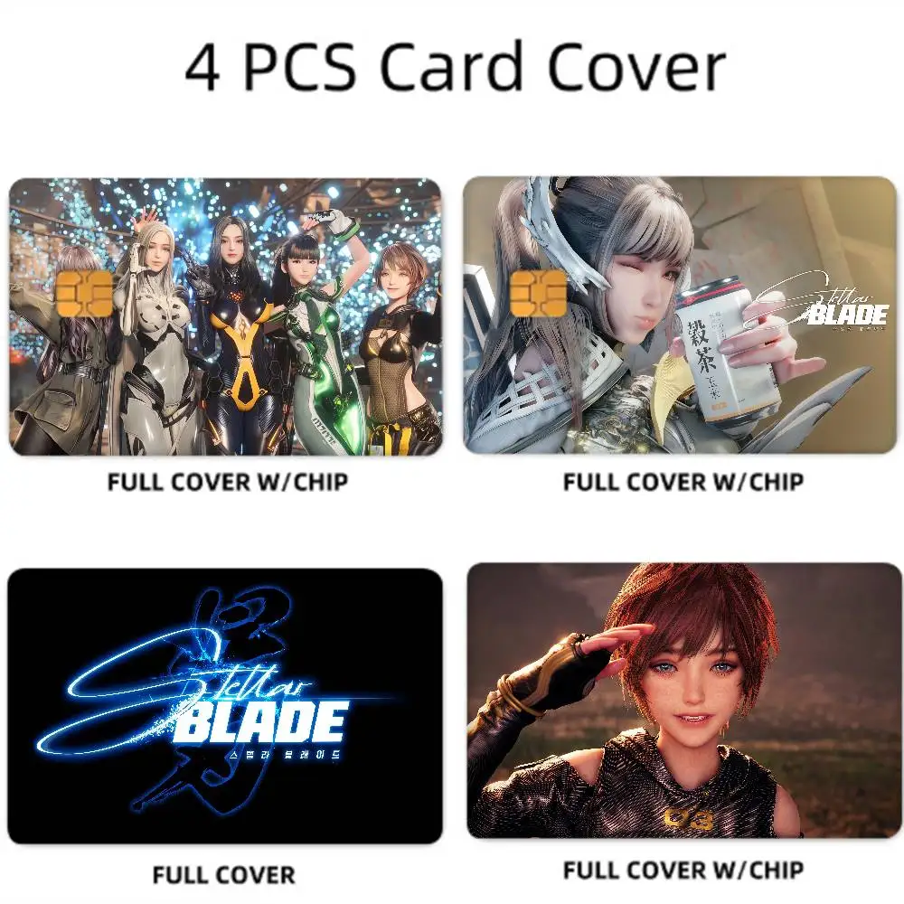 GAME Stellar Blade 1 Set Of 4 Pcs Credit Card Skin Stickers For VISA Bank Card Waterproof Sticker Anti-scratch Women Gift