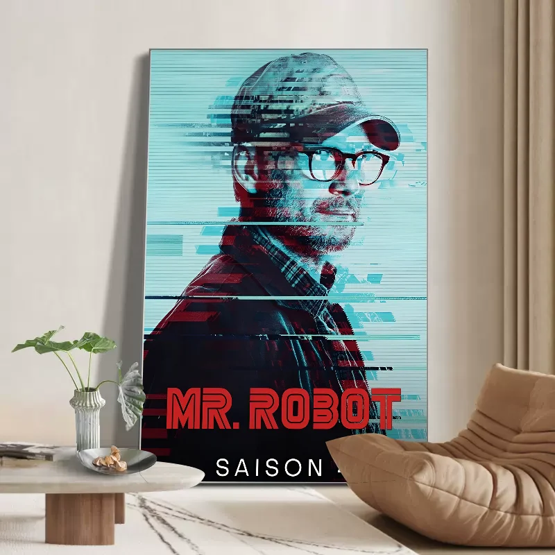 Film Klasik Mr Robot poster Vintage stiker kertas Kraft Retro lengket dekorasi ruangan Kawaii kafe Bar kamar DIY