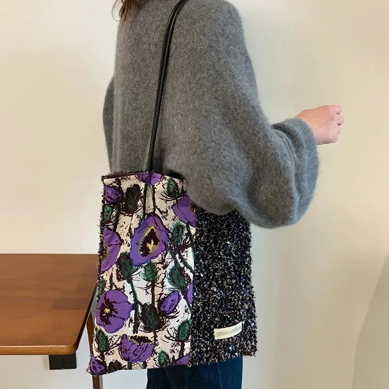 

Холщовая большая сумка для женщин Сумки на плечо Сумки для покупок Классная сумка для девочек Дизайнерская сумка Кошелек и сумки Bolsos De Mujer Сумка