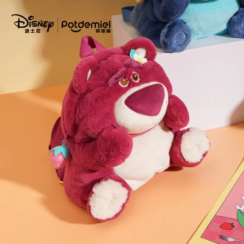 ของขวัญวันหยุดดิสนีย์ของแท้ กระเป๋าเป้หมีสตรอว์เบอร์รี ตุ๊กตาสติทช์ กระเป๋าเป้คู่ ของขวัญวันเกิดแฟนสาว น่ารัก