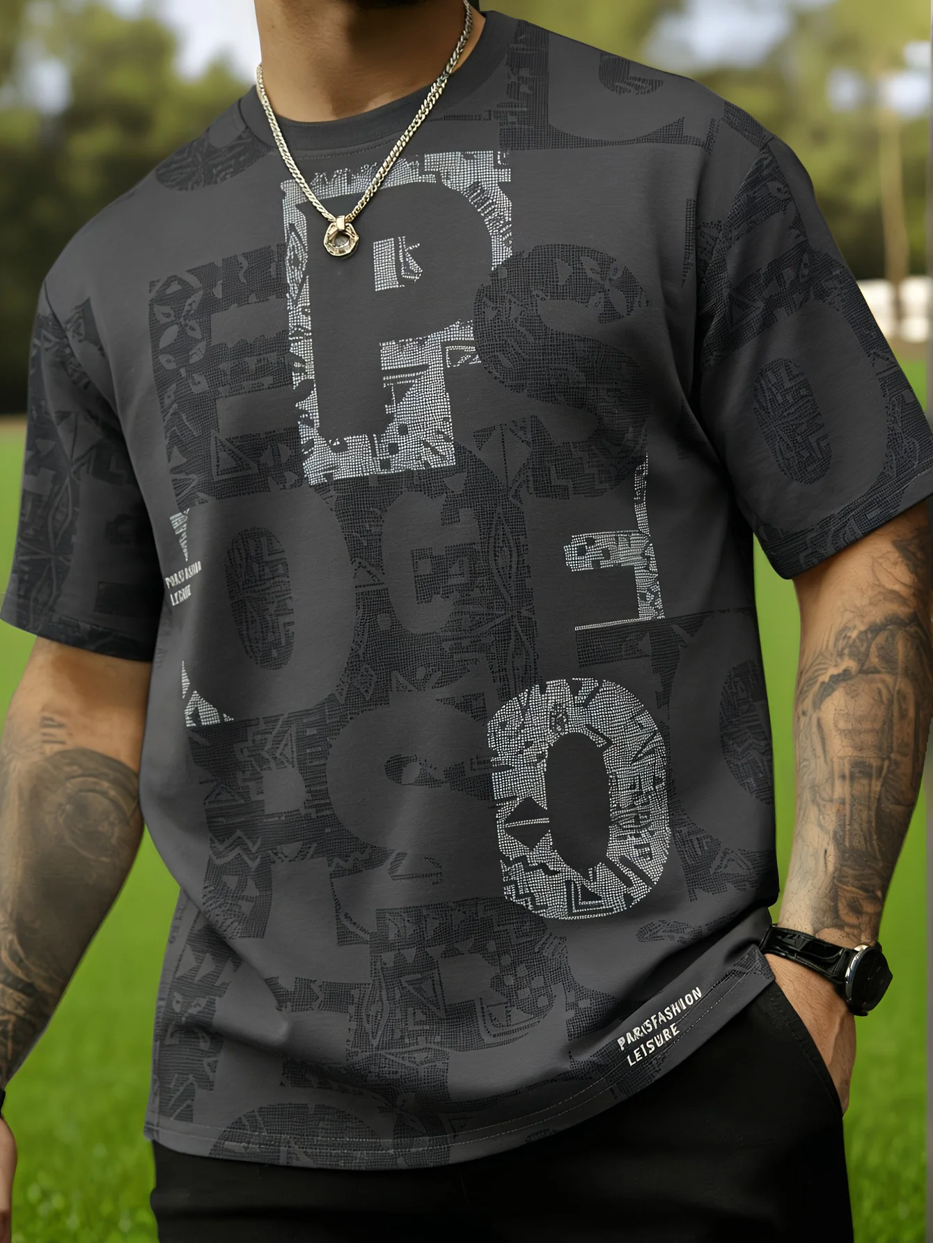Men's Loose-fitting Breathable 3DPrinted T-shirt - Summer Youth Trendy Street Style Crew Neck Casual Versatile Short-sleeved Top view 3