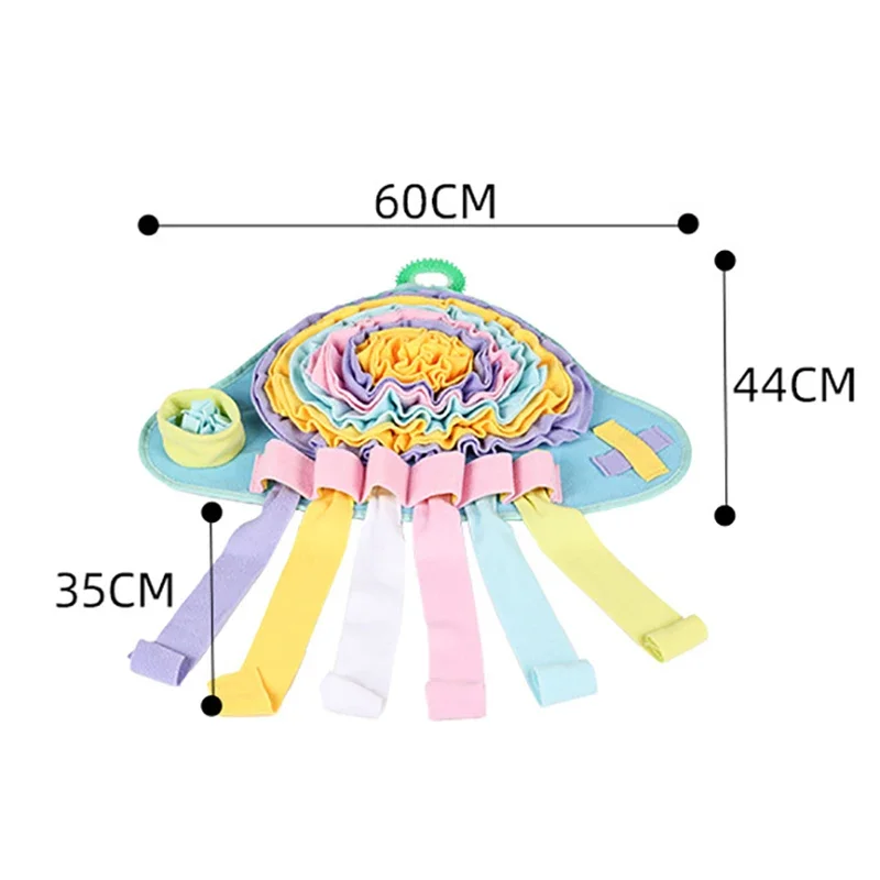 Jellyfish Shape Sniffing Mat Dog Toy Hide Food Mat Pet Nose Smell Training Pad Puppy Puzzle Interactive Slow Feeding Pet Toy