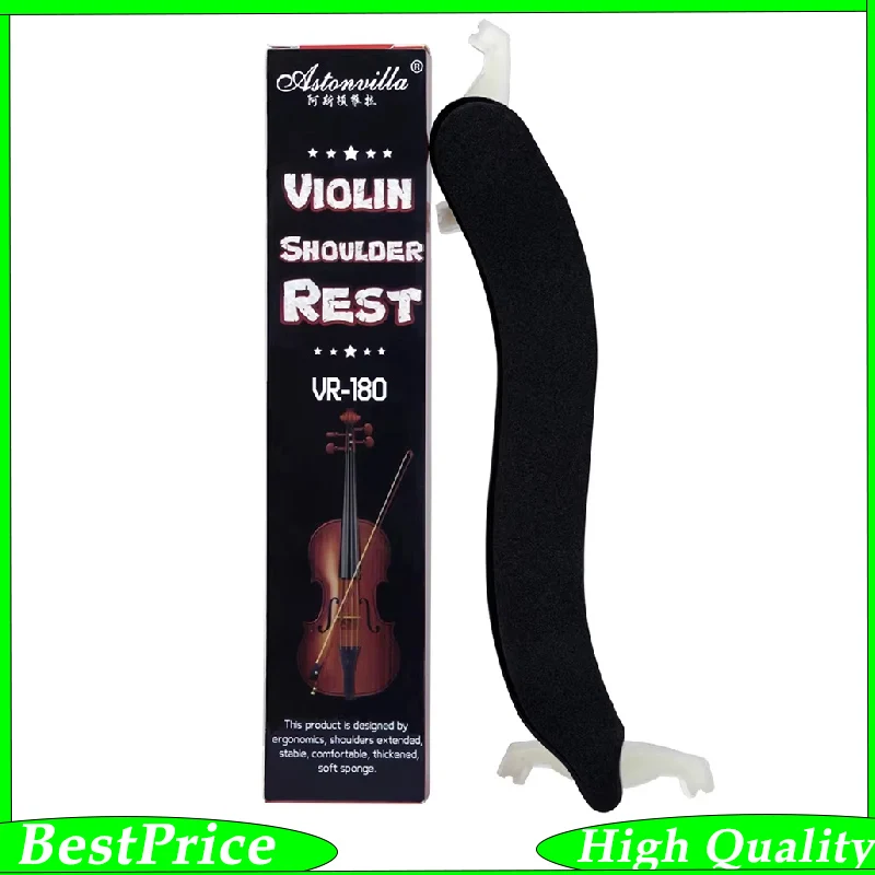 Schwarz 3/4 4/4 Violine Schulter stütze Massivholz schwarz mit weißen Füßen VR-180 Violine Schulter polster Saiten instrument Zubehör