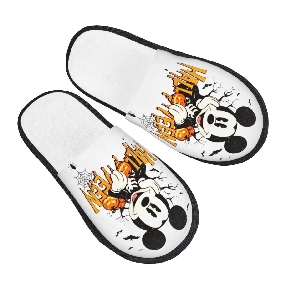 Disney Mickey Mouse Halloween Slippers for Woman Man House Shoes Warm Indoor Slippers