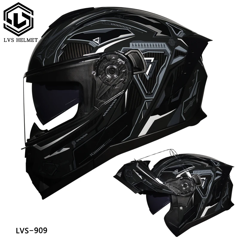 LVS-909 Motorcycle helmet, men's and women's open face helmet, double mirror semi full coverage motorcycle electric motorcycle