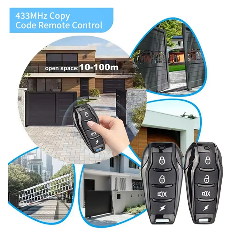 ABSQ-433Mhz Remote Control Duplicator 4CH Remote Control Car Key Garage Door Gate Opener Universal Copy Garage Door
