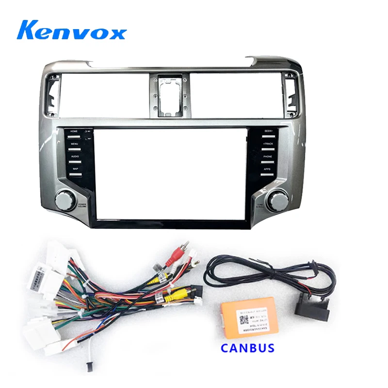 Android Car Radio Installation Fascia Frame For Toyota Tunner 4 2007 2022 2din stereo Panel Dash Mount Kit wire harness