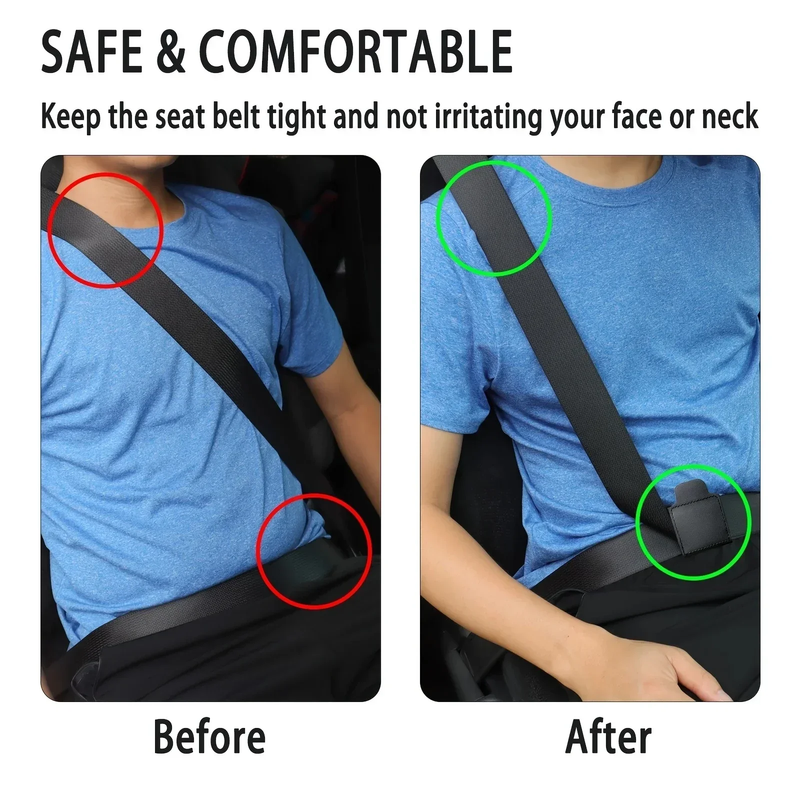 

Car Seat Belt Adjuster PU Leather Seat Belt Limiter Fixed Clip Anti-stretching Neck Belly Child Protection Car-Styling