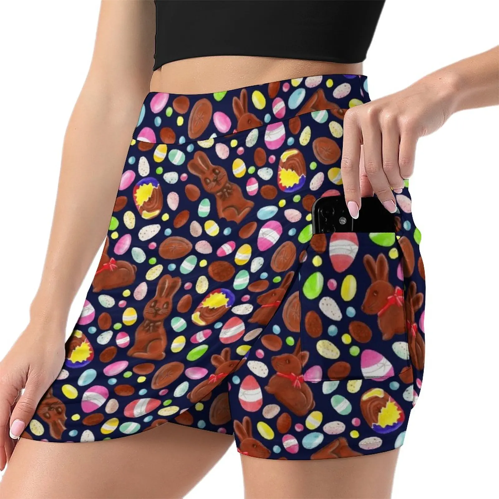 Easter Egg Bounty - Navy Light Proof Trouser Skirt Woman short skirt korean skirt