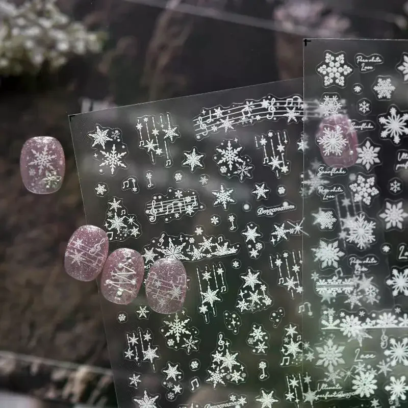Lace Snowflake Nail Art Stickers Modern Simple Nail Stickers Lace Snowflake Ornament Nail Art Stickers Decoration