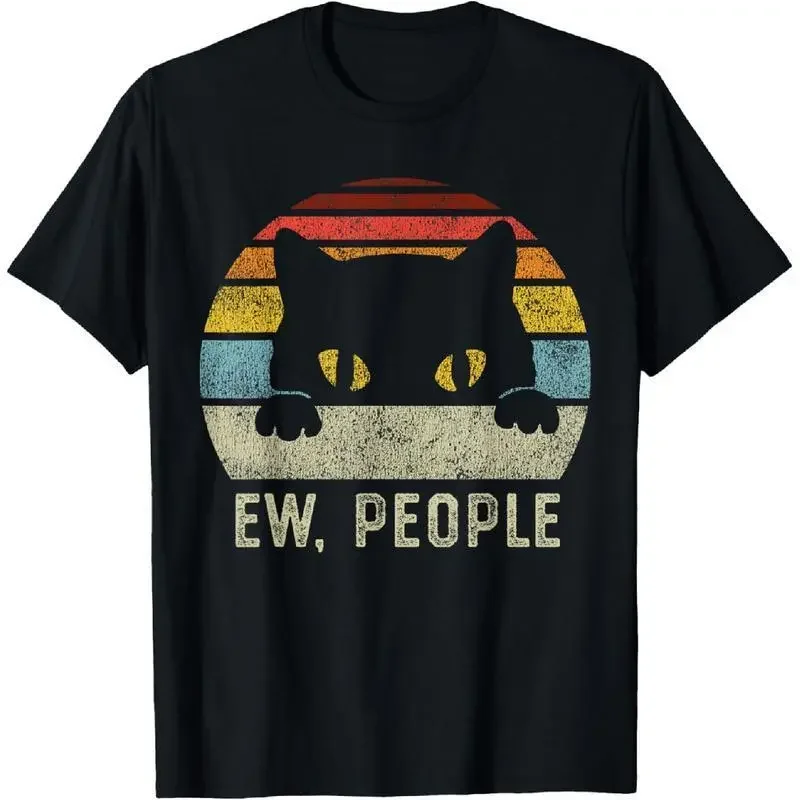 

Vintage Cat Graphic T Shirt Unisex Casual Short Sleeve Tee Funny Meme Top Comfortable Cotton Loose Fit Daily Wear 2025 New Arriv
