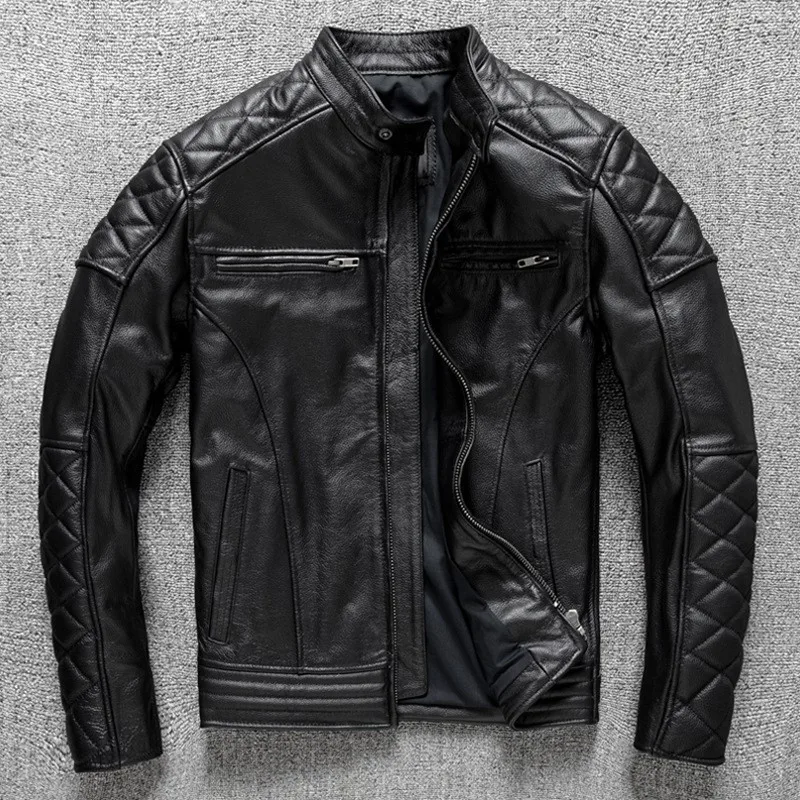 

Top-grain cowhide leather men's motorcycle cycling suit