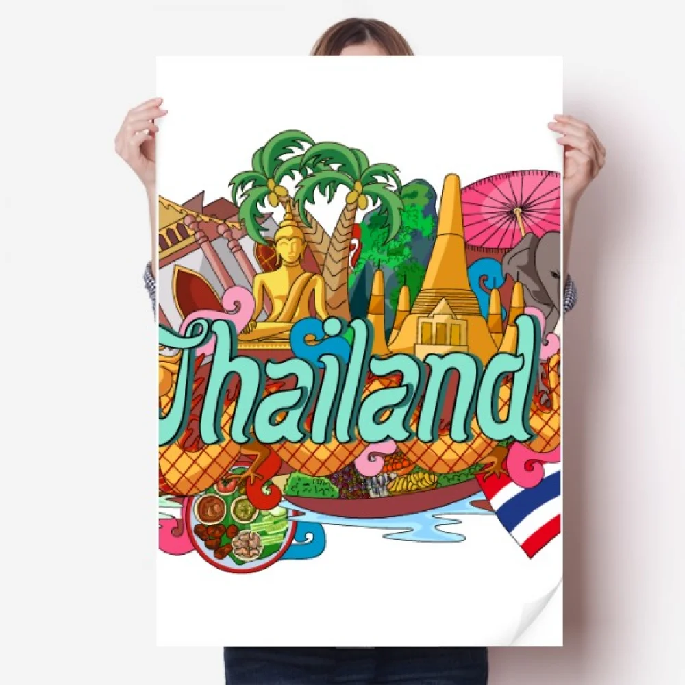 

The Grand Elephant Thailand Graffiti Sticker Decoration Poster Playbill Wallpaper Window Decal