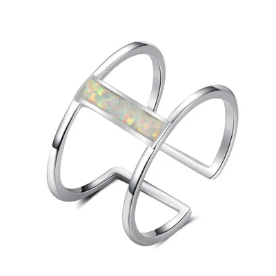 

925 Sterling Silver Round Opal Shaped Stone Design Handmade Opal Ring for Women