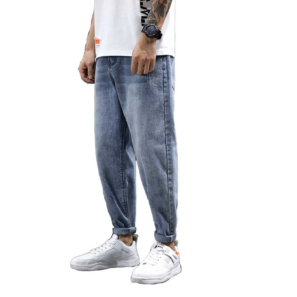 

New Fashion Harem Jeans Men Casual Denim Pants Soft Fabric Loose Baggy Trousers Streetwear Clothing