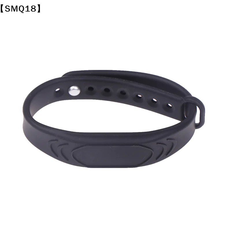 Adjustable Pure Black Silicone RFID Wristband 125KHz/13.56MHz 14443A IC Chip Waterproof Wristband Bracelet【SMQ】