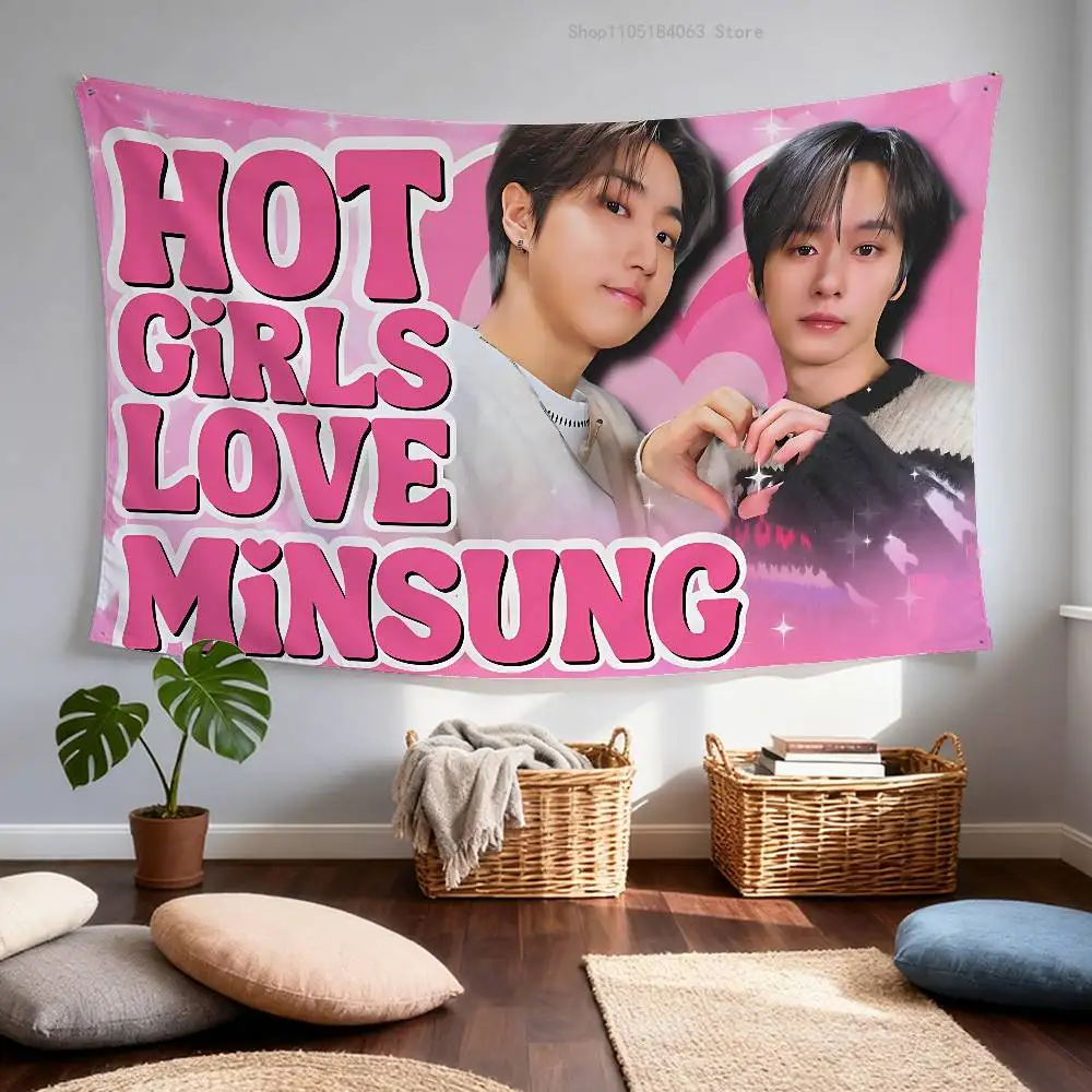 H-Han Lee K-Know Kpop Flag Tapestry Banner For Bedroom Outdoor Living Room Restaurant Bar Wall Decor Party