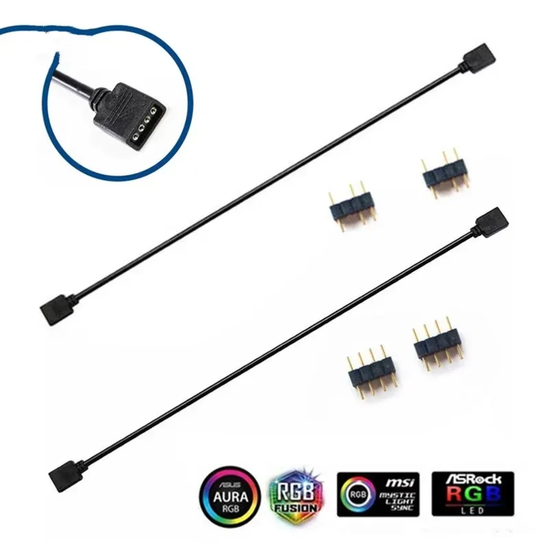 Cable de extensión de placa base de ordenador, conector divisor de concentrador de sincronización ARGB, 5V, 3 pines, 12V, 4 pines, RGB/5V, 3 pines, para chasis de ordenador PC