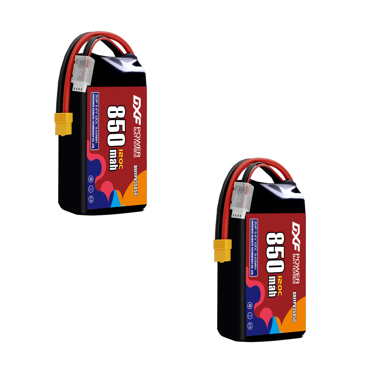 

DXF Lipo 3S Battery 11.4V 850mAh 60C with XT30 XT60 JST Plug For Airplane RC Helicopter Quadcopter FPV Racing Drone Spare Parts