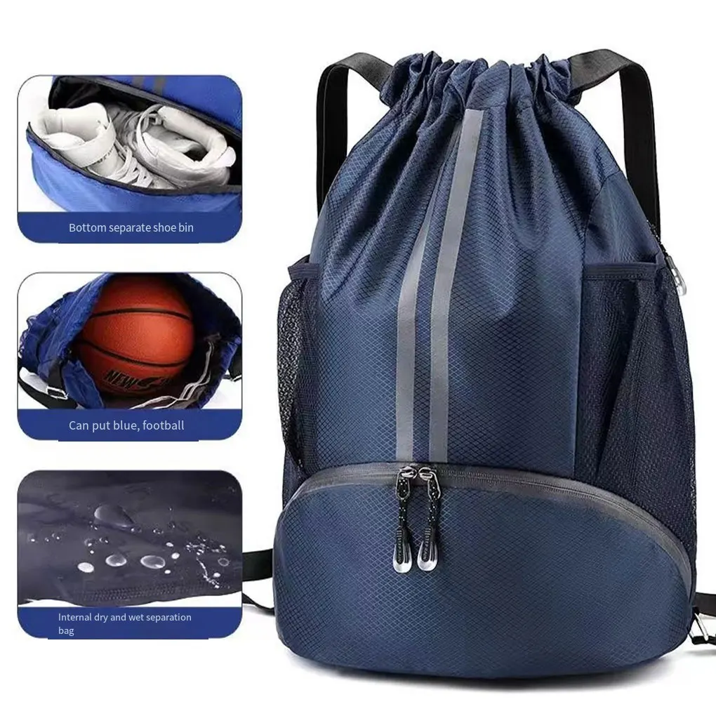 Borsa Fitness in tessuto OxfordCloth zaino leggero Casual borsa sportiva ad alta capacità all'aperto borsa da basket multifunzionale