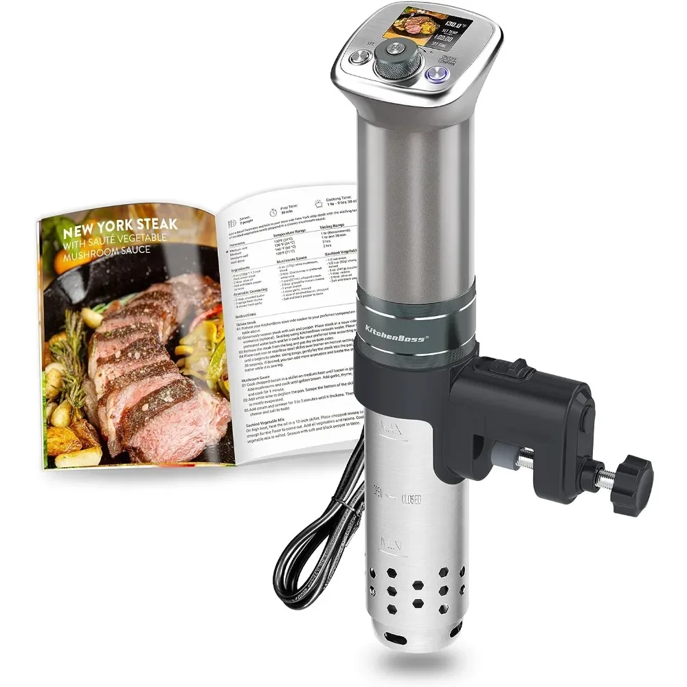 Sous-Vide Ultra-Quiet Built-in LCD Recipes IPX7 Waterproof circulator cooker Brushless DC motor 1100 Watts Immersion Circulator