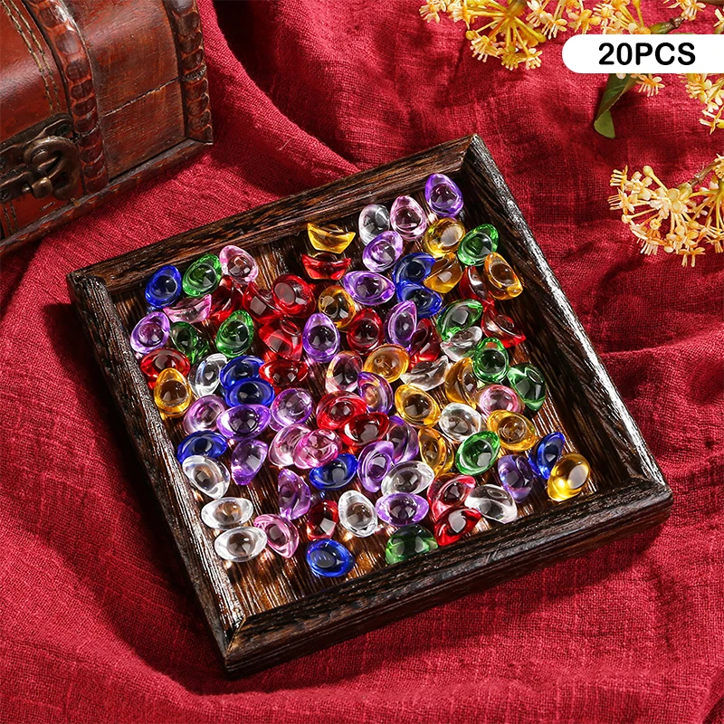 20 قطعة زجاج ملون صغير كريستال يوان باو سبائك Pfaff النحاس اسطوانة فورتشن اكسسوارات المنزل نعمة زخرفة زخرفة #1