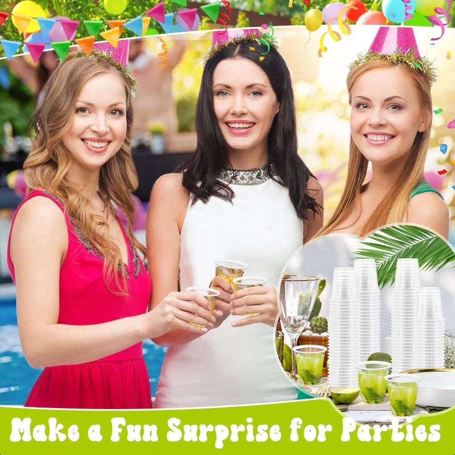 300 حزمة 2 أوقية نظارات طلقة بلاستيكية نظارات لقطة للاستعمال مرة واحدة أكواب صغيرة لحفلات الزفاف عطلة 2 أوقية أكواب النار للبيرة الفودك